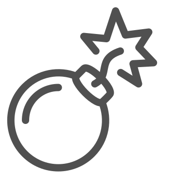 Alert, bomb, danger icon