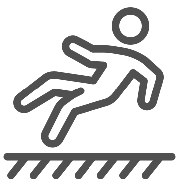 Caution, fall, hazard icon