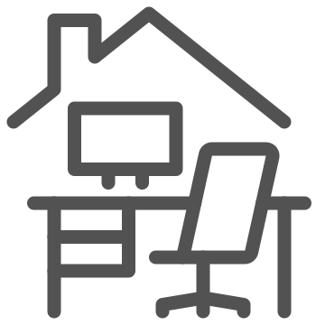 Chair, computer, desk icon
