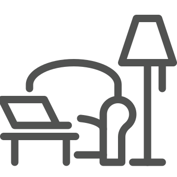 Chair, desk, furniture icon