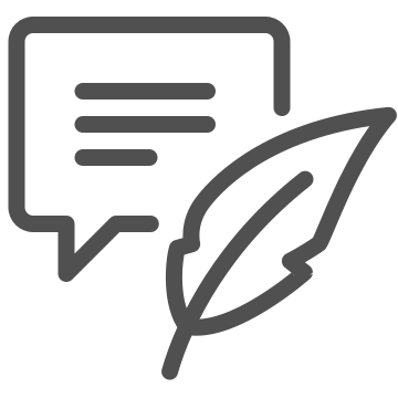 Chat, communication, feather icon