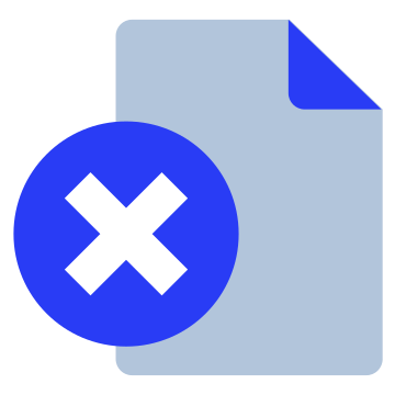 File, error, delete icon