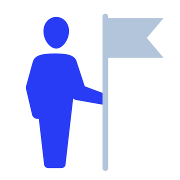 Flag, person, achievement icon