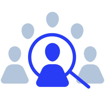 Recruitment, user, search icon