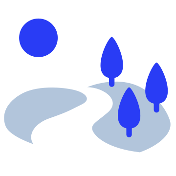Nature, landscape, river icon