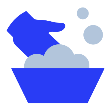 Hand washing, soap, bubbles icon