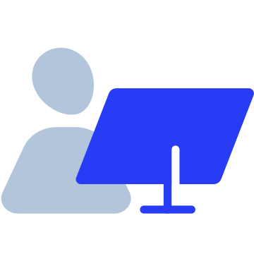 Workstation, man, computer icon