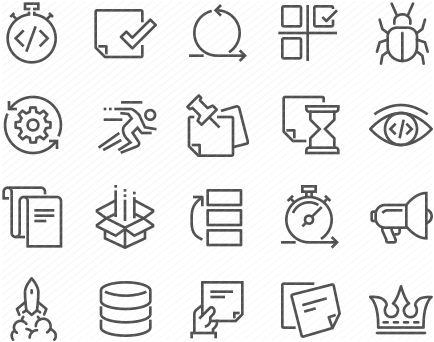 Line Agile Development Icons