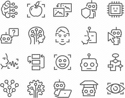 Line Artificial Intelligence Icons