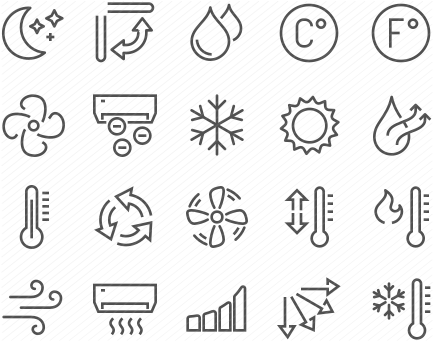 Line Air Conditioning Icons