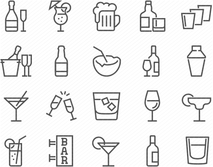 Line Alcohol Icons