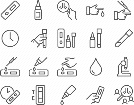 Line Antibody Test Kit Icons