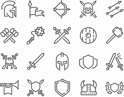 Line Archaic War Icons