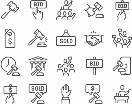 Line Auction Icons