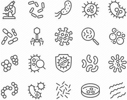 Line Bacteria Icons