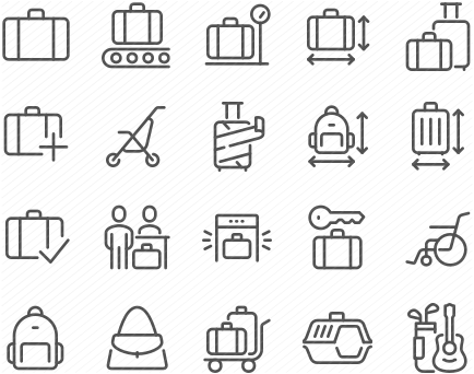 Line Baggage Icons