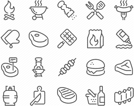 Line Barbecue Icons