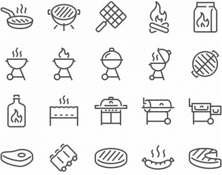 Line Grill Icons