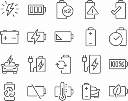 Line Battery Icons