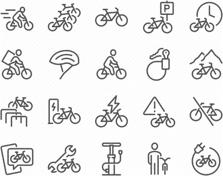 Line Bicycle Icons