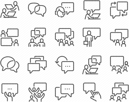 Line Business Communication Icons