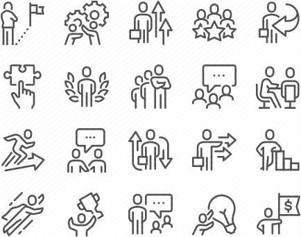 Line Business People Concept Icons