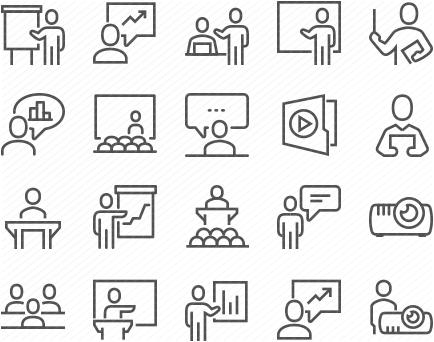 Line Business Presentation Icons