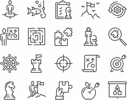 Line Business Strategy Icons