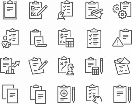 Line Clipboard Icons