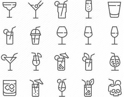 Line Cocktail Icons