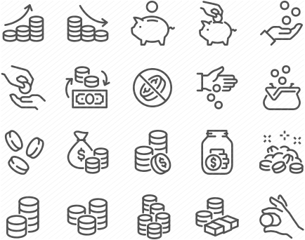 Line Coins Icons