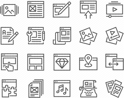 Line Web Content Icons