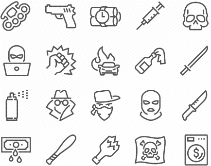 Line Crime Icons