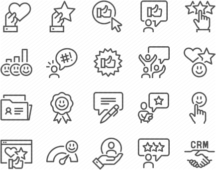 Line Customer Satisfaction Icons