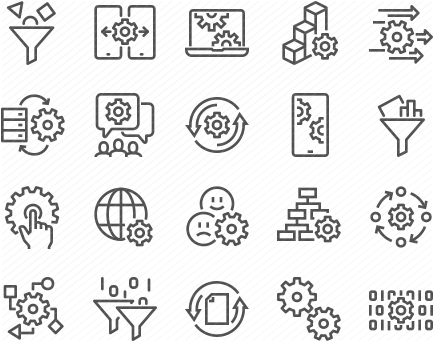 Line Data Processing Icons