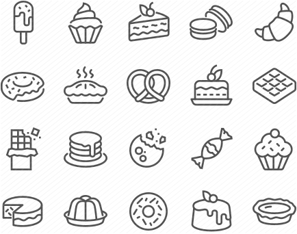 Line Dessert Icons