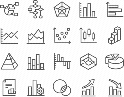 Line Charts and Diagrams Icons