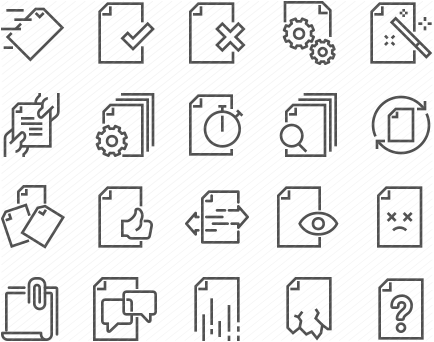 Line Document Flow Management Icons