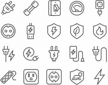 Line Surge Protector Icons