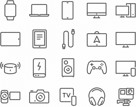 Line Electronic Devices Icons