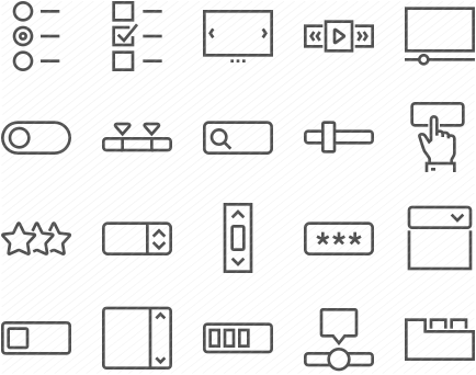 Line UI Elements Icons