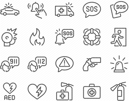 Line Emergency Icons