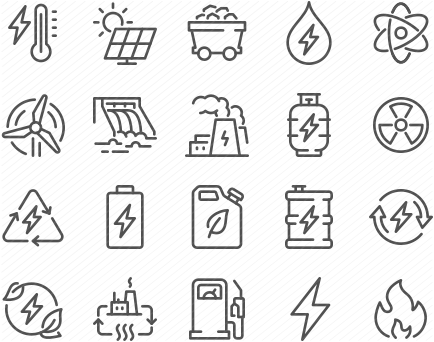 Line Energy Types Icons