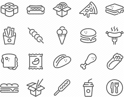 Line Fast Food Icons