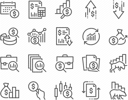 Line Financial Analytics Icons