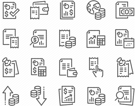 Line Financial Report Icons