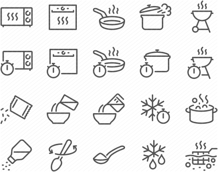 Line Food Preparation Icons