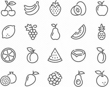 Line Fruits Icons