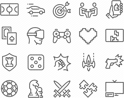 Line Games Icons