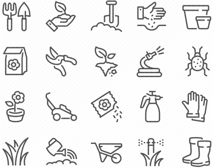 Line Gardening Icons